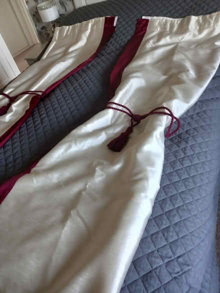 Photo of free Cream and Red Curtains (CT6) #3
