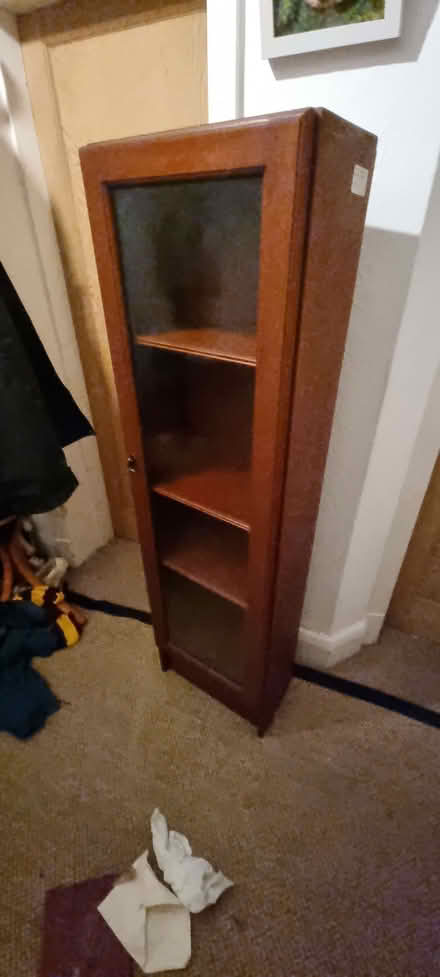 Photo of free Glass fronted book case - adjustable shelves (Southwell NG25) #1
