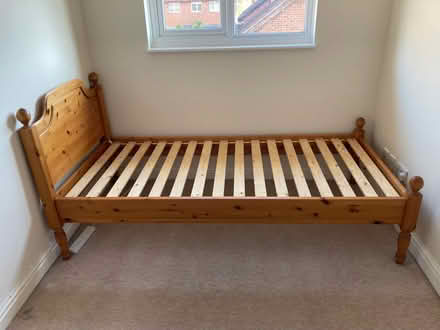 Photo of free Single pine bed frame (Wheatley OX33) #1