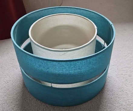 Photo of free Large blue drum lampshade (Kennington OX1) #1