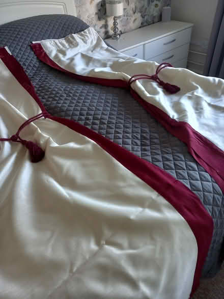Photo of free Cream and Red Curtains (CT6) #2