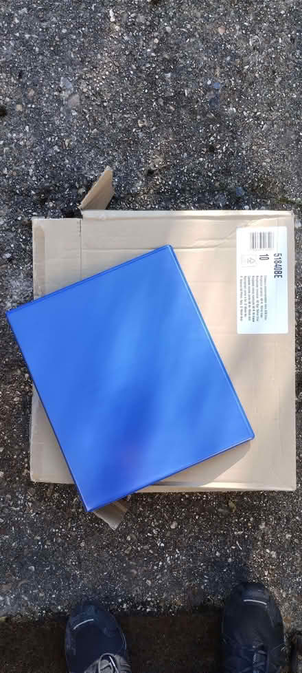Photo of free New A4 blue ring binders box of 10 (Yateley GU46) #1