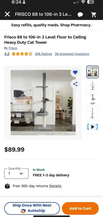 Photo of free Floor to Ceiling Cat Tower (Takoma Park) #2