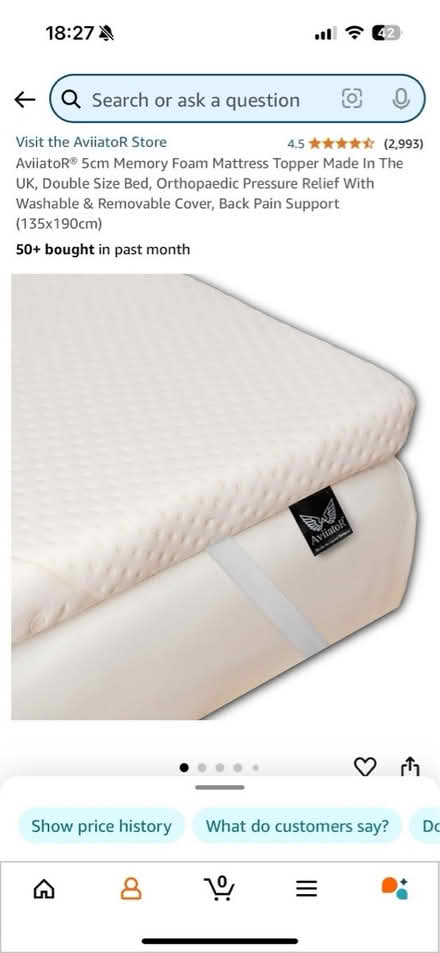 Photo of free AviiatoR® 5cm Foam Mattress Topper (E9) #3