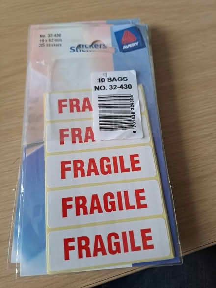 Photo of free 9 bags of 35 FRAGILE stickers (Macclesfield SK11) #1