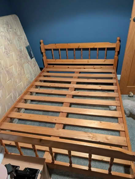 Photo of free Wood Double Bed Frame (Welwyn Garden City) #3