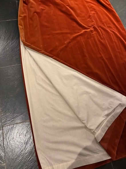 Photo of free Very large lined burnt orange velvet curtains (Hallatrow) #2