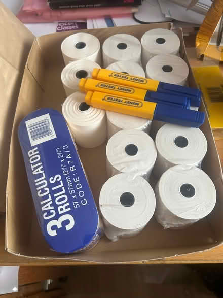 Photo of free 16 Calculator rolls & 3 money tester pens (Moorside M28) #1
