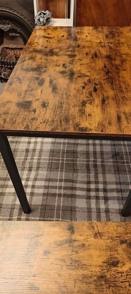 Photo of free Table (110x70cm) with two matching benches (97x30cm) (St Albans AL1) #1