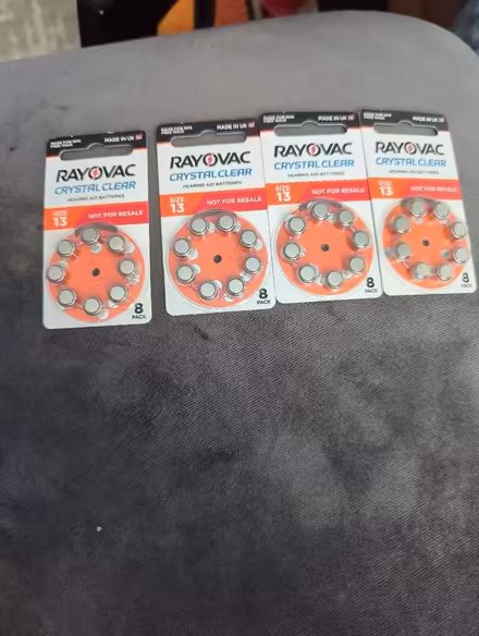 Photo of free 4 packs of size 13 Rayovac hearing aid batteries (Grangeway area NN10) #1