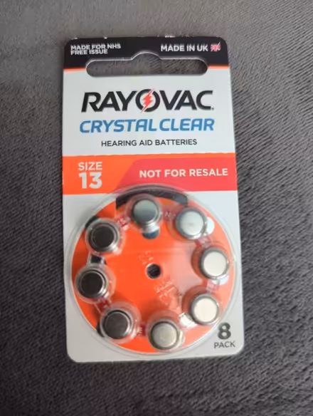 Photo of free 4 packs of size 13 Rayovac hearing aid batteries (Grangeway area NN10) #2