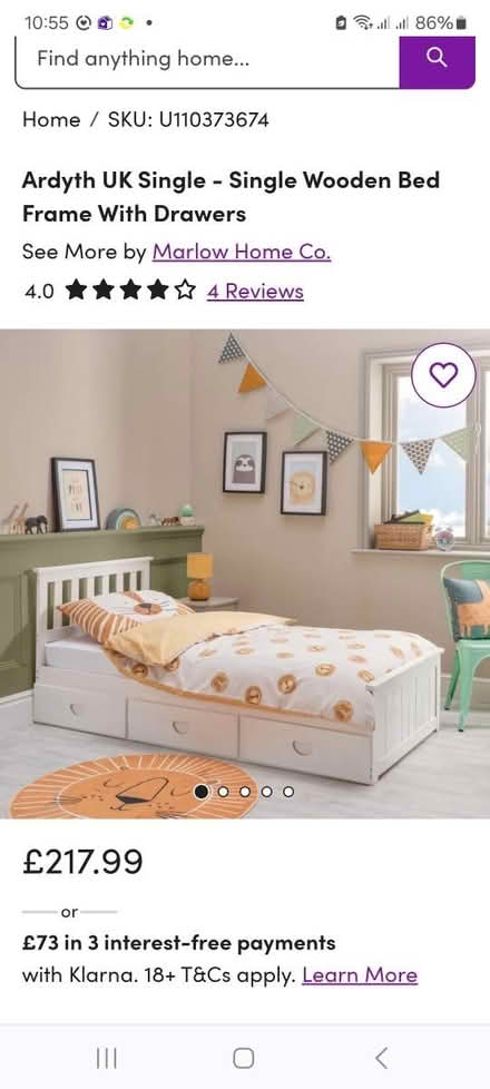 Photo of free Wayfair Single Wooden Bed Frame (Cressington, Liverpool - L19) #1