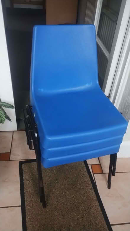 Photo of free Blue plastic stacking chairs (Radlett WD7) #1