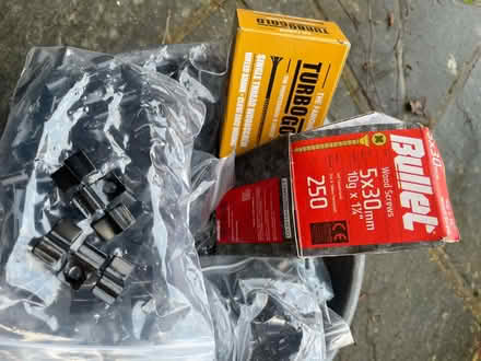 Photo of free Bucket of deck fixings and screws (GU5 Gomshall) #1