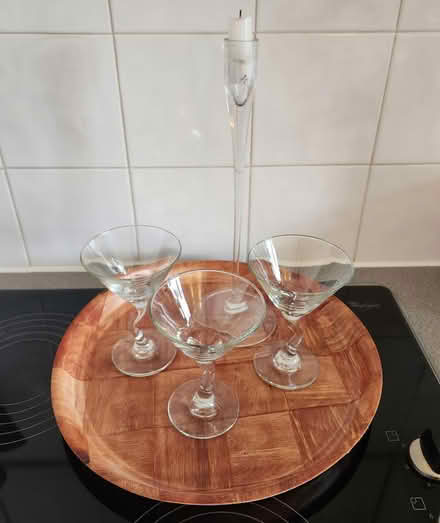 Photo of free Cocktail glasses candle holder tray (South Tottenham N15) #1
