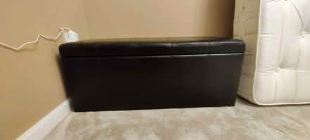 Photo of free Black faux leather ottoman footstool (Witham CM8) #1