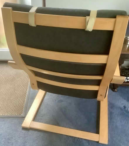 Photo of free IKEA Poang chair, blue cover (Roffey) #3