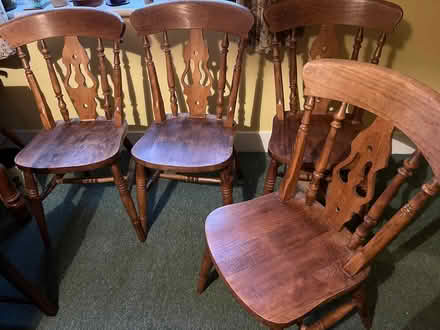 Photo of free Four wooden dining chairs two in need of glue (Bocking CM7) #1