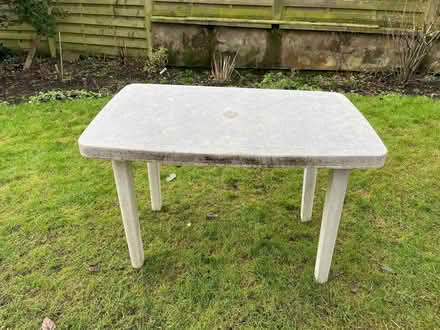 Photo of free Plastic garden table (Warton LA5) #1