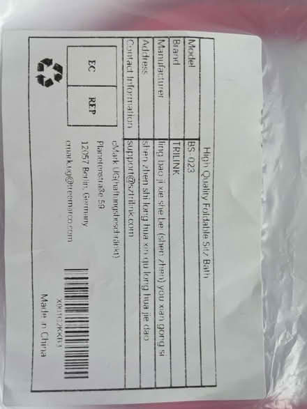 Photo of free High Quality Foldable Sitz Bath (Knutsford WA16) #4