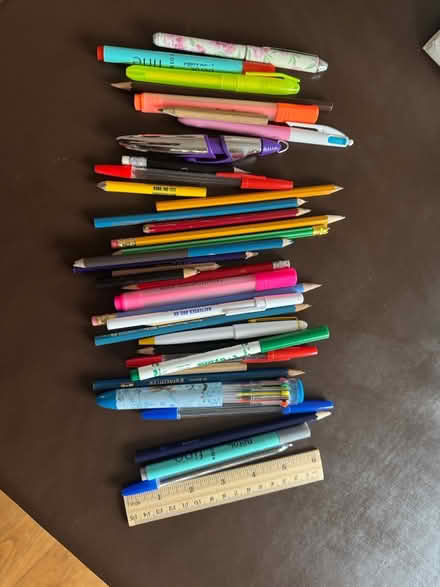 Photo of free Ruler,pencils,pens and highlighters (Wood Farm) #1