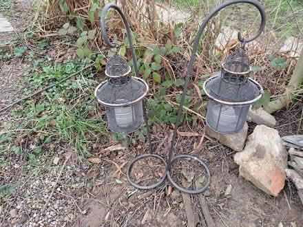Photo of free 2 outdoor lanterns and stands (Amber Valley DE56) #1
