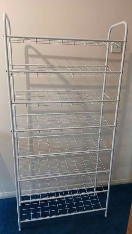 Photo of free Tall white shoe rack (PO19) #1