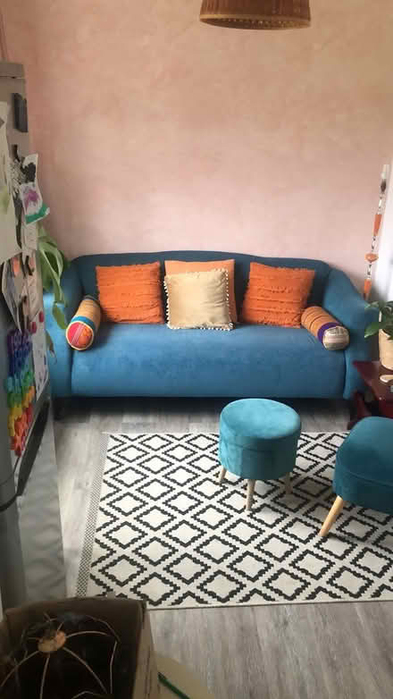 Photo of free Blue sofa (Woodchurch) #1