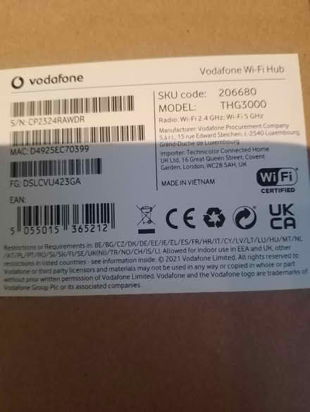 Photo of free Brand new Vodafone router, never used. (Heald Green SK8) #1