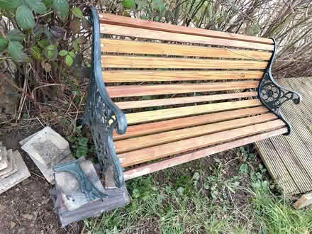 Photo of free Garden bench with one broken foot (Amber Valley DE56) #1
