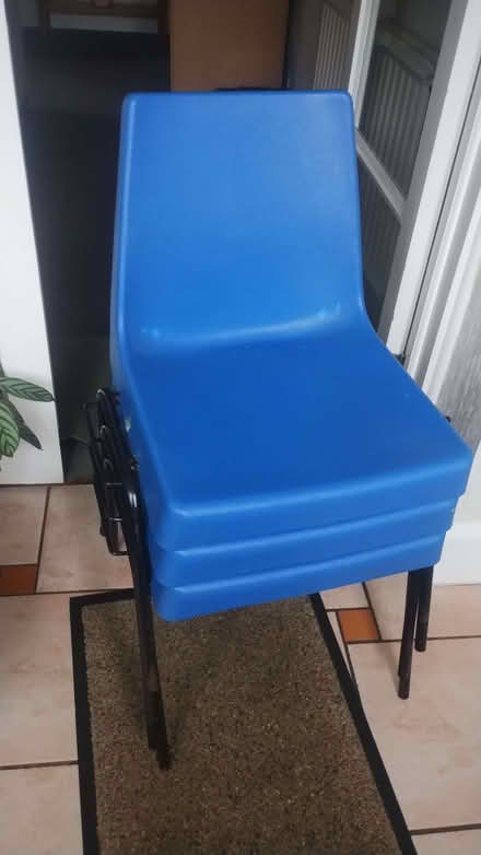 Photo of free Blue stacking chairs (plastic) (Radlett WD7) #1