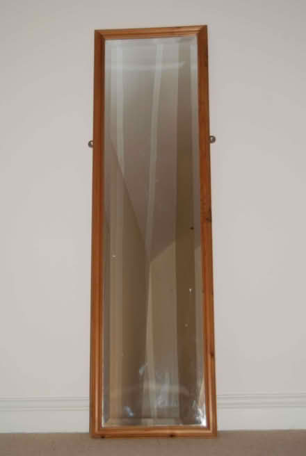 Photo of free Pine framed mirror - 4ft x 1ft (The Moravian Settlement DE72) #1