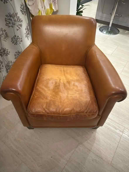 Photo of free Tan leather armchair (BR3) #1