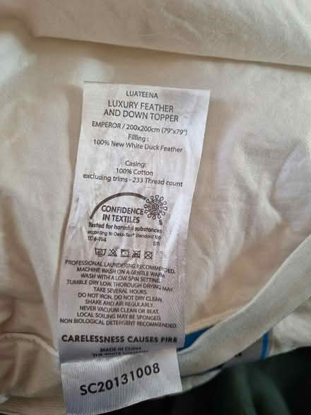 Photo of free John Lewis feather and down king size topper (New Hinksey OX1) #1