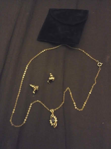 Photo of free Amethyst Plated metal Earrings and Necklace. (Kirkton of Auchterhouse DD3) #1