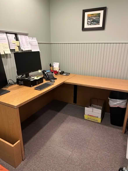 Photo of free L shaped office desk (Route 146 Clifton Park) #1