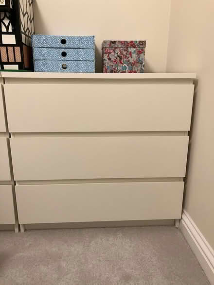 Photo of free IKEA Malm drawers (2X3) and table (Howard Street, OX4) #1