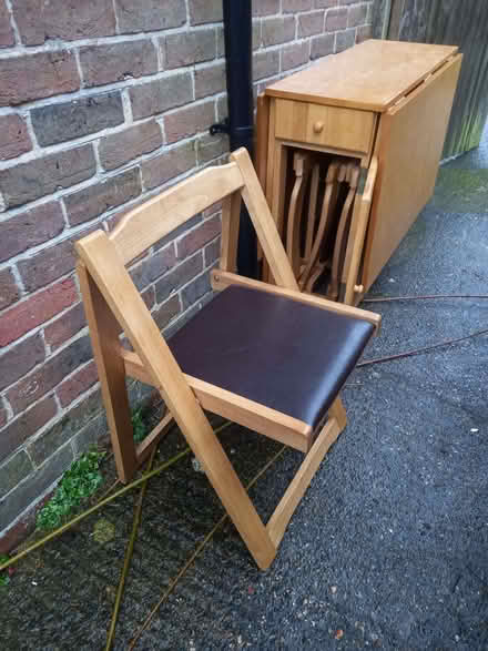 Photo of free Small folding dining table with 4 folding chairs (Lewes BN7) #1