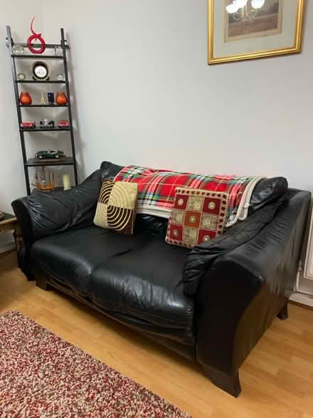 Photo of free Black Leather Sofa (E14) #2