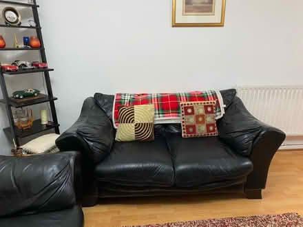 Photo of free Black Leather Sofa (E14) #1