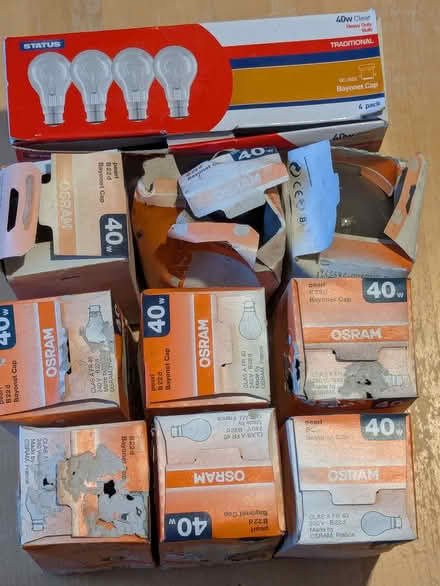 Photo of free 12 X 40w B22 pearl lightbulbs Incandescent (Dean Court OX2) #1