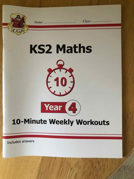Photo of free KS2 Maths Year 4 10-minute weekly work out book (unused) (Strawberry Hill TW1) #1