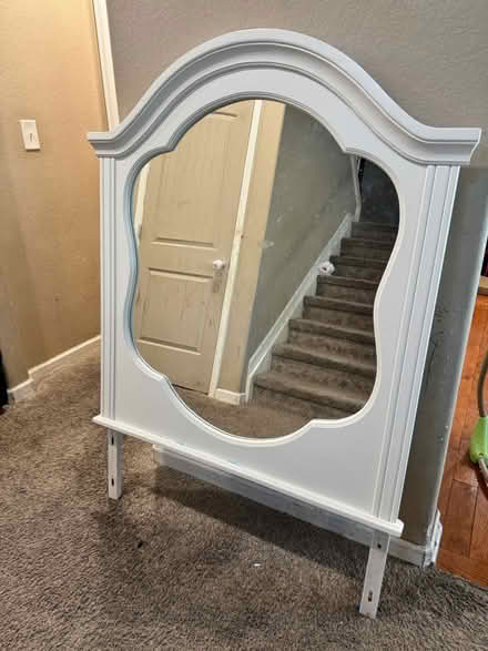 Photo of free white dresser/mirror needs TLC (Parker) #1