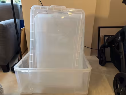 Photo of free 64l plastic container x2 (Hammersmith W6) #1