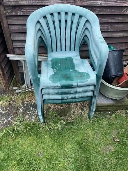 Photo of free 4 plastic garden chair (Hampden Park BN22) #1