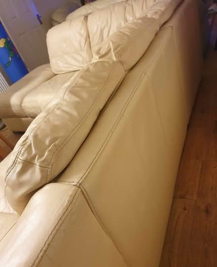 Photo of free Corner Sofa (Cream Leather) (Dublin 16) #3