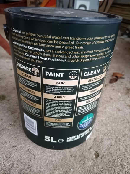 Photo of free Cuprinol ducks back black paint (OX14) #2