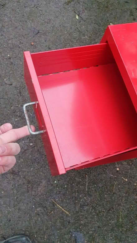 Photo of free Red metal filing cabinet (Larkhall - Bath) #3