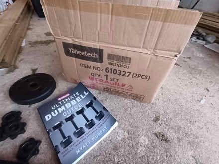 Photo of free Dumbells various weights and book (OX14) #3
