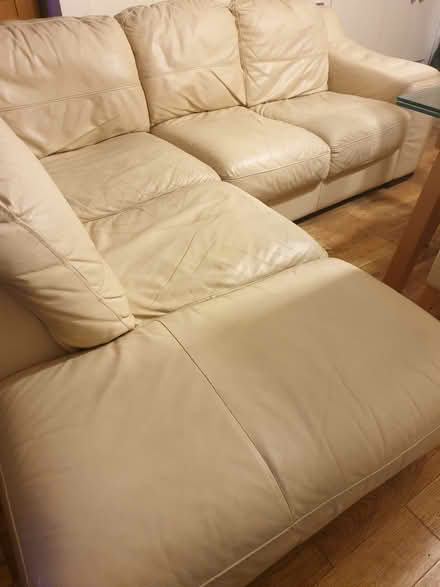 Photo of free Corner Sofa (Cream Leather) (Dublin 16) #4